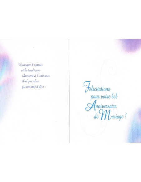 Carte bon anniversaire de mariage