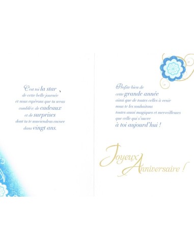 Carte anniversaire 20 ans