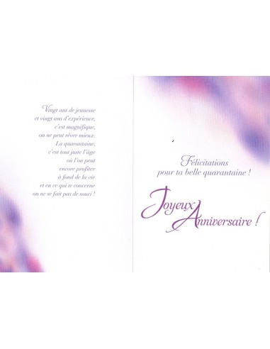 Carte anniversaire 40 ans