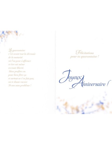 Carte anniversaire 40 ans