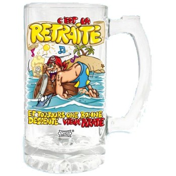 Chope de bière "C'est la retraite"