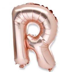 Ballon lettre R 36 cm rose
