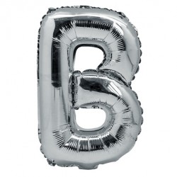 Ballon lettre B 36 cm argent